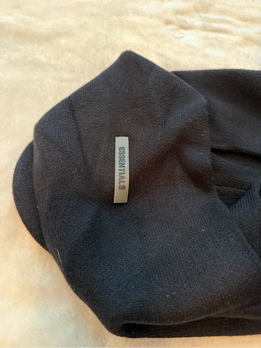 Fear of God ESSENTIALS Black Hoodie Sweatshirt - ESSENTIALS Branding - Picture 3 of 7